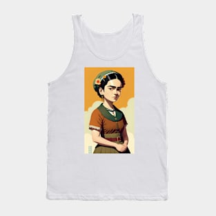 Exploring Frida's Youth: Childhood Illustration Tank Top